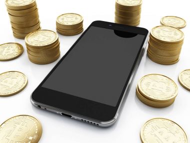 Bitcoin para ile 3D Smartphone.