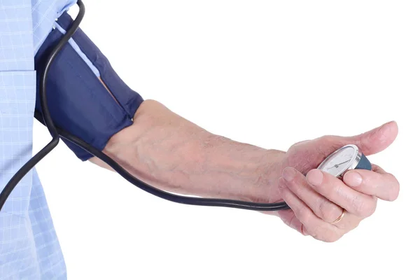 Close up view of person measuring his blood pressure — Stock Photo, Image