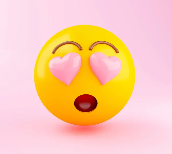 3d. 爱的 emoji 表情. — 图库照片