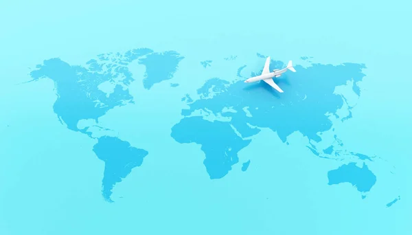 3d Traveling around the world by plane.