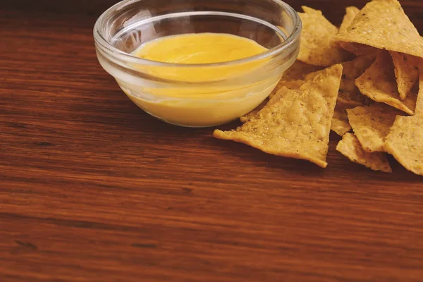 Zbliżenie, nachos z serowym — Zdjęcie stockowe