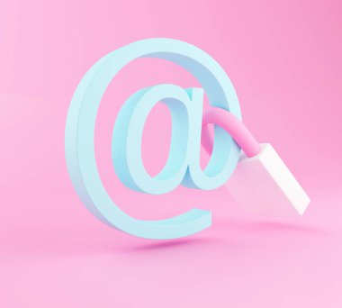 3D posta işareti kilit ve asma kilit.