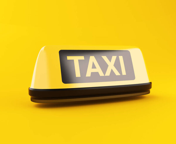 3d Yellow taxi Sign