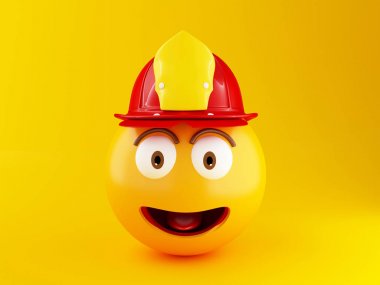 3D itfaiyeci emoji ile helment
