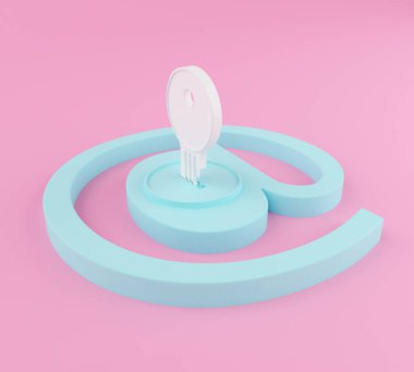 3D posta işareti ile anahtar