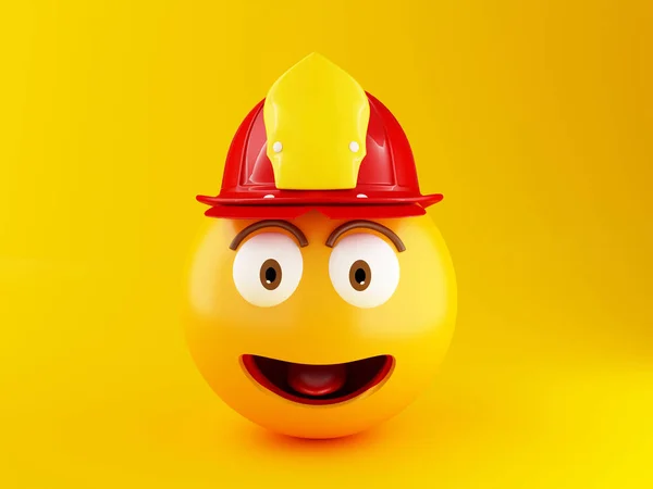 3D-s tűzoltó emoji a helment — Stock Fotó