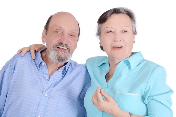 Portrait of happy senior couple looking at camera — Stock Photo, Image