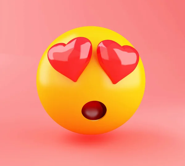 3D Emoji szerelmes. — Stock Fotó