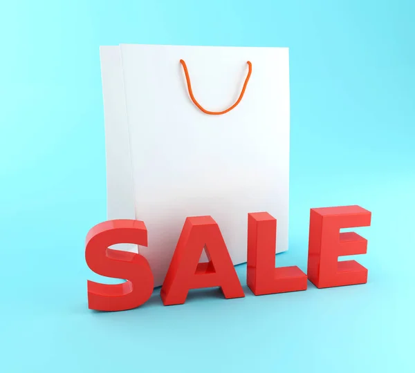 3D nákupní taška na prodej — Stock fotografie