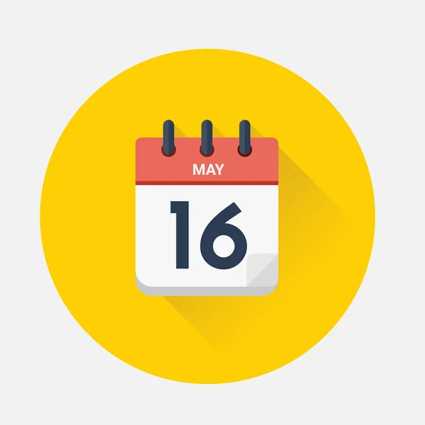 Vetor do calendário do dia com data 16 de maio de 2018 — Vetor de Stock
