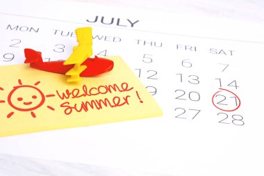 Yaz Takvim zaman çizelgesi.