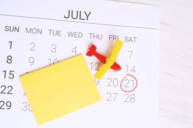 Yaz Takvim zaman çizelgesi.