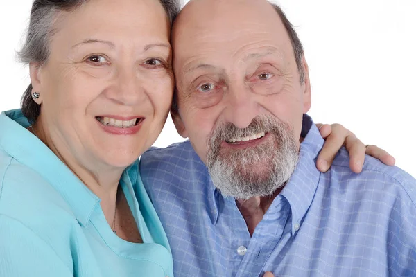 Portrait of happy senior couple looking at camera — Stock Photo, Image