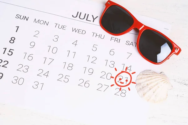 Calendario de verano Calendario . —  Fotos de Stock