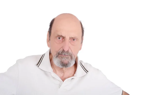 Retrato de homem zangado sênior franzindo a testa — Fotografia de Stock