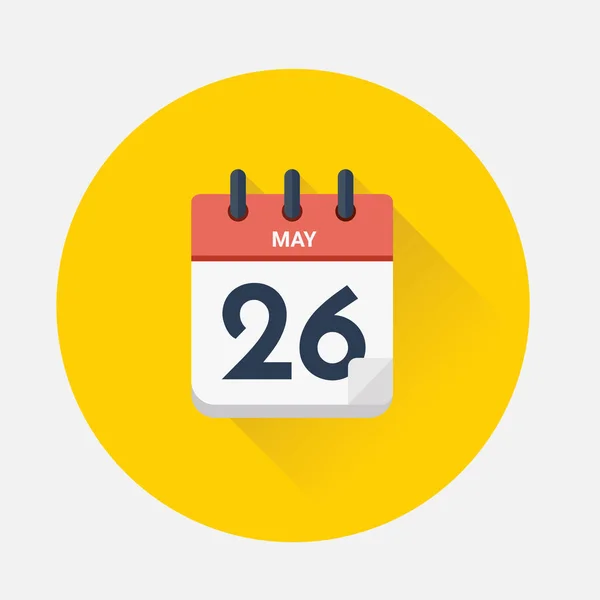 Vetor do calendário do dia com data 26 de maio de 2018 — Vetor de Stock