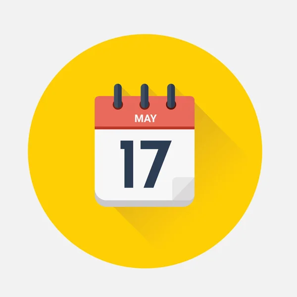 Vetor do calendário do dia com data 17 de maio de 2018 — Vetor de Stock