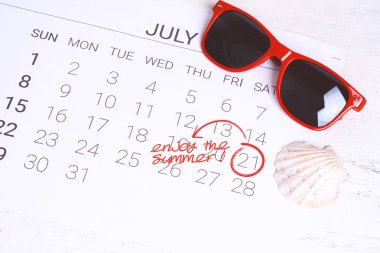 Yaz Takvim zaman çizelgesi.