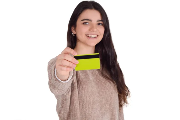 Mujer con tarjeta de crédito. —  Fotos de Stock