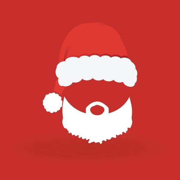 Vector illustration. Santa claus hat and beard. — Stock Vector