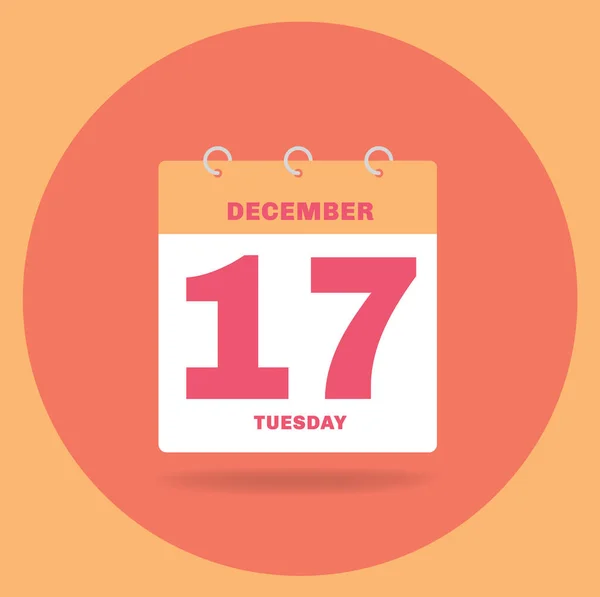 Napi naptár dátummal december 17.. — Stock Vector