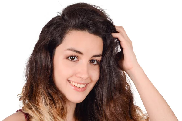 Retrato de jovem mulher latina em um estúdio . — Fotografia de Stock