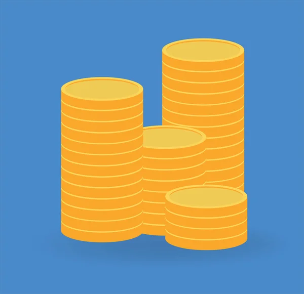 Vector illustration. Stack of coins. — Stock Vector