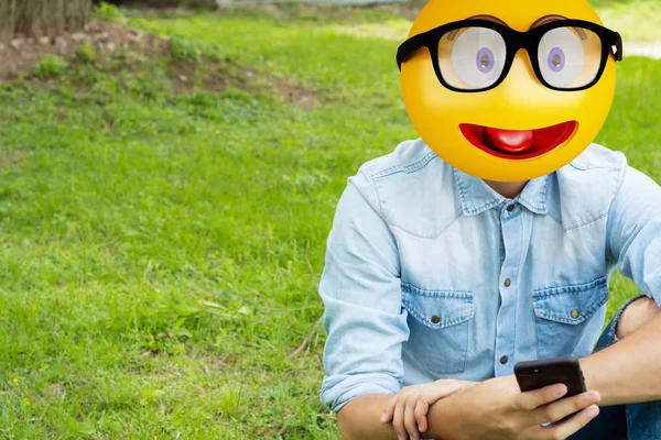 Emoji cabeça homem — Fotografia de Stock