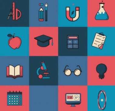  Eğitim ve fikir simgeleri. Eğitim konsepti. 4k Video Canlandırması.