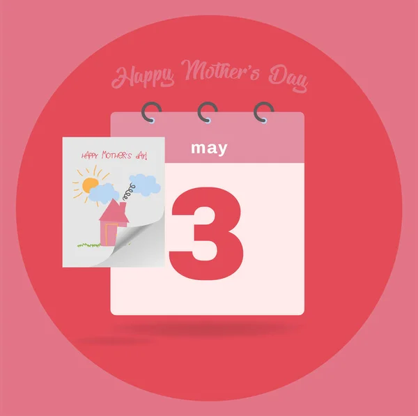 Ilustracja Wektora Kalendarz Dnia Datą Maja Szczęśliwego Dnia Matki — Wektor stockowy