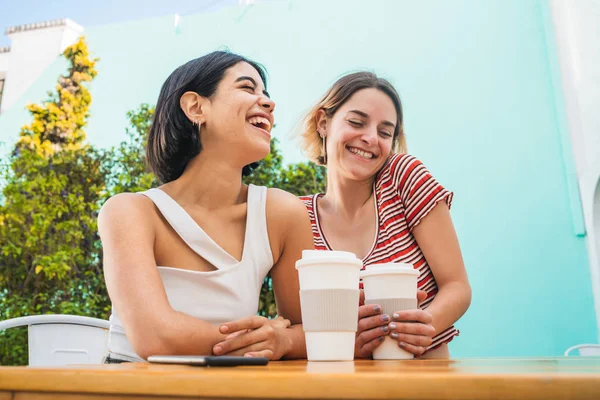 Porträt Eines Verliebten Lesbischen Paares Das Gute Zeit Miteinander Verbringt — Stockfoto