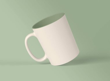 3 boyutlu illüstrasyon. Boş kahve fincanı tasarımı izole edilmiş arka planda..