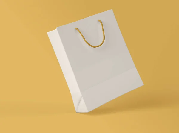 3Dイラスト 孤立した背景に紙のショッピングバッグのモックアップ ショッピングのコンセプト — ストック写真