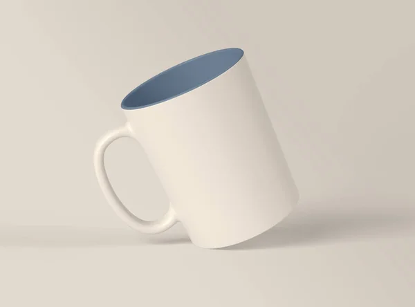 3Dイラスト ブランクコーヒーマグカップデザインモックアップ隔離された背景 — ストック写真