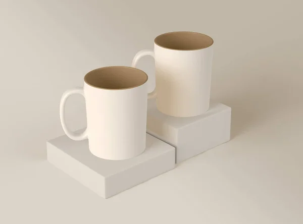 Illustration Tomma Kaffemuggar Design Mockup Isolerad Bakgrund — Stockfoto