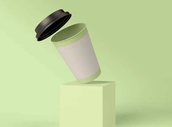 Illustration Blank Mockup Paper Cup Isolated Background Take Away Coffee — Stock Photo, Image