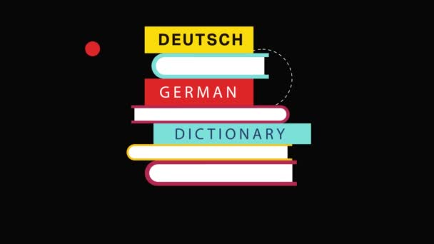 Aprende Alemán Aprender Idiomas Concepto Educativo Animación Vídeo — Vídeos de Stock