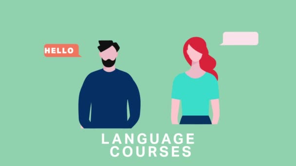 Cours Langue Apprendre Les Langues Concept Éducatif Animation Vidéo — Video
