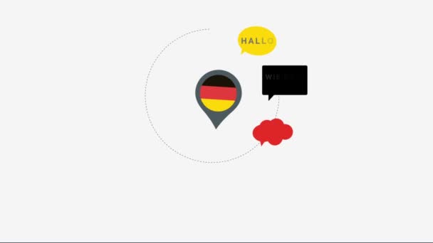 Learn German Learn Languages Education Concept Video Animation — Stock Video