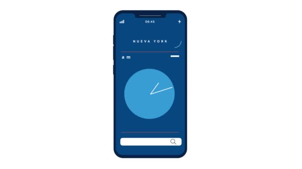 Smartphone Con Aplicación Reloj Pantalla Planificación Programación Concepto Aplicación Móvil — Vídeos de Stock