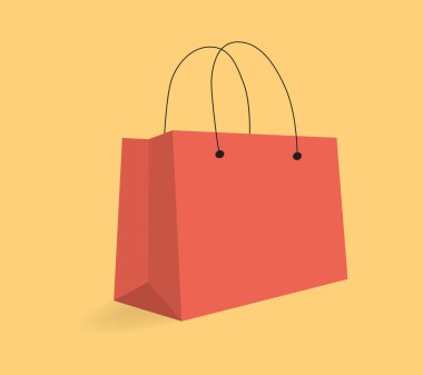 Vektör çizimi. Alışveriş çantası tasarım ikonu. Dükkan konsepti.