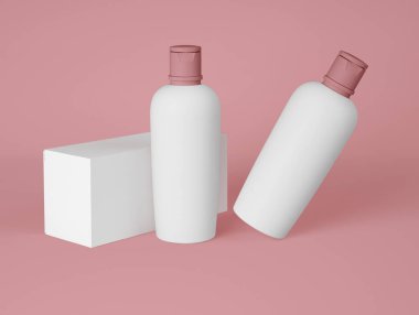 3D Illustration. Cilt kremi şişesi ambalajı. Güzellik ve kozmetik konsepti.