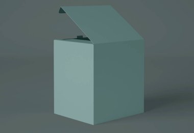 3D Illustration. İzole edilmiş arkaplanda karton paket kutusunun bir kopyası. Marka kozmetik ürünü. Hediye kutusu.