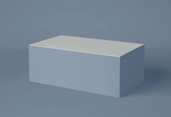 3Dイラスト 孤立した背景に長方形の段ボールパッケージボックスのモックアップ あなたのデザインのためのテンプレート — ストック写真