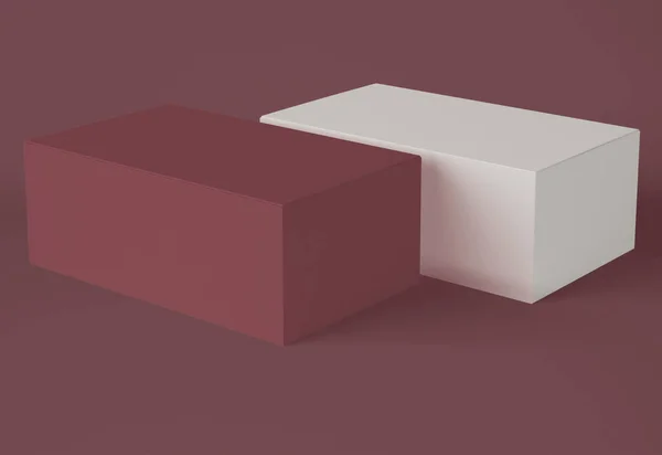 Ilustracja Makieta Kartonowego Pudełka Izolowanym Tle Pudełko Produktów Prezentów Koncepcja — Zdjęcie stockowe