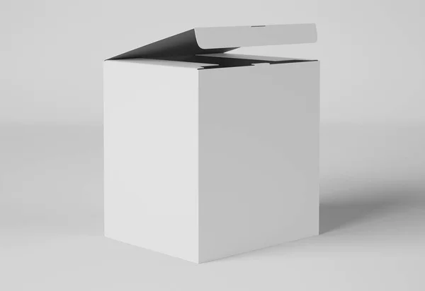 3Dイラスト 隔離された背景の段ボール箱のモックアップ 化粧品のブランディング ギフトボックス — ストック写真