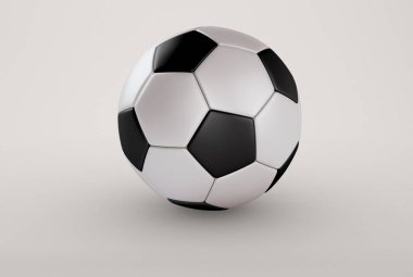 3D Illustration. İzole edilmiş arka planda gerçekçi futbol topu ya da futbol topu. Spor konsepti.