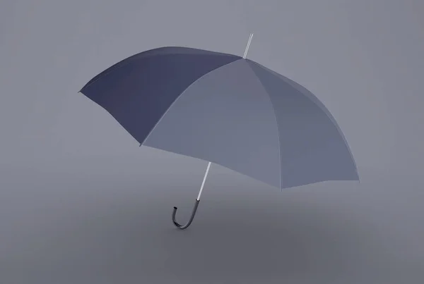 Illustration Offener Blauer Regenschirm Schützt Vor Isoliertem Blauen Hintergrund — Stockfoto