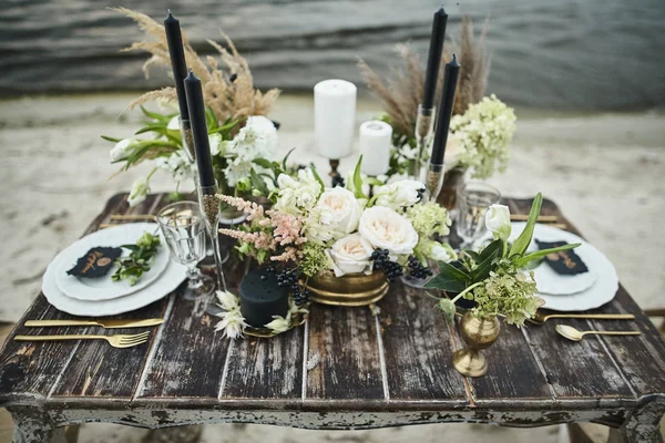 Mesa de casamento configuração — Fotografia de Stock