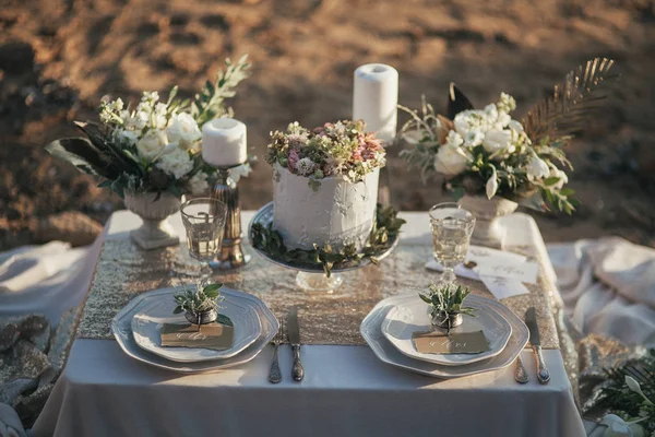 Mesa de casamento configuração — Fotografia de Stock